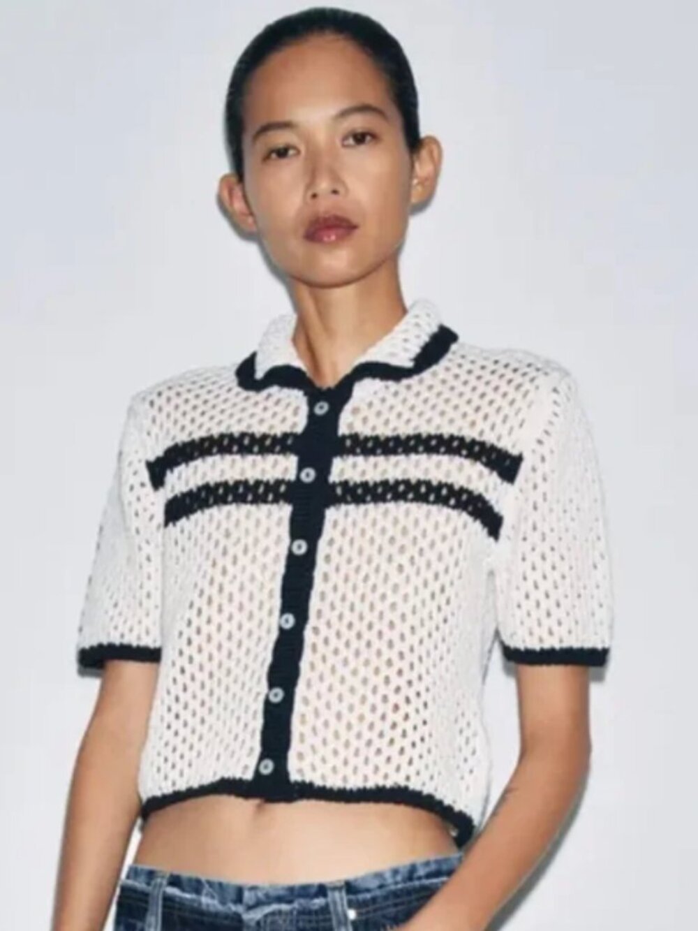 ZARA Short Sleeve Cutwork Cardigan NWT